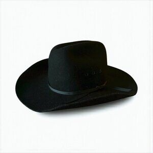 Kids Western Black Cowboy Hat Wool Small